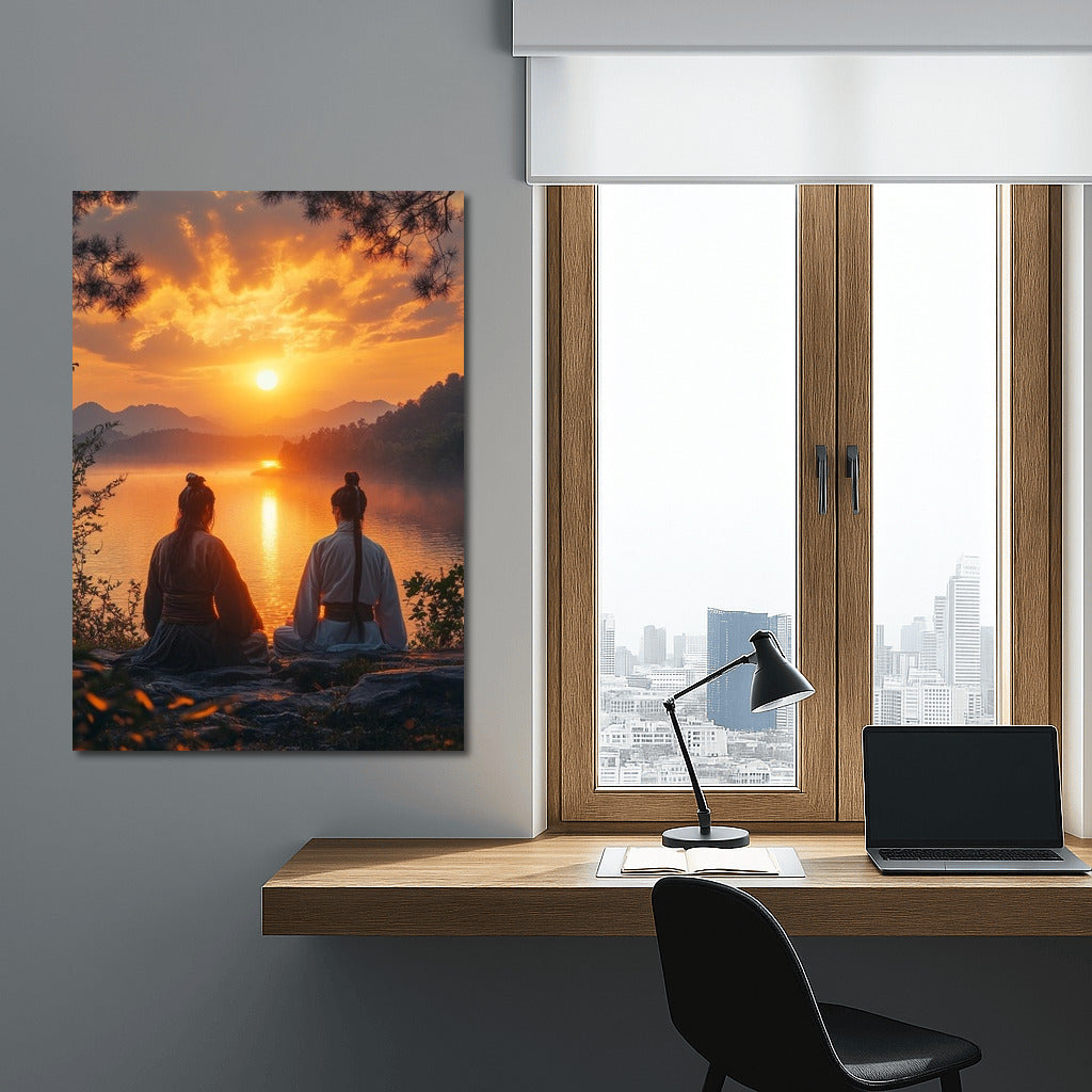 Two souls in the embrace of the sunset