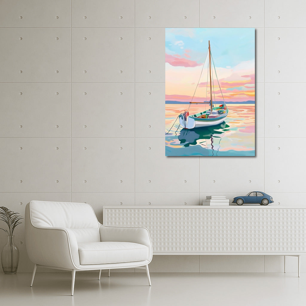 Sunset Sailboat: Harmony of Wind and Light