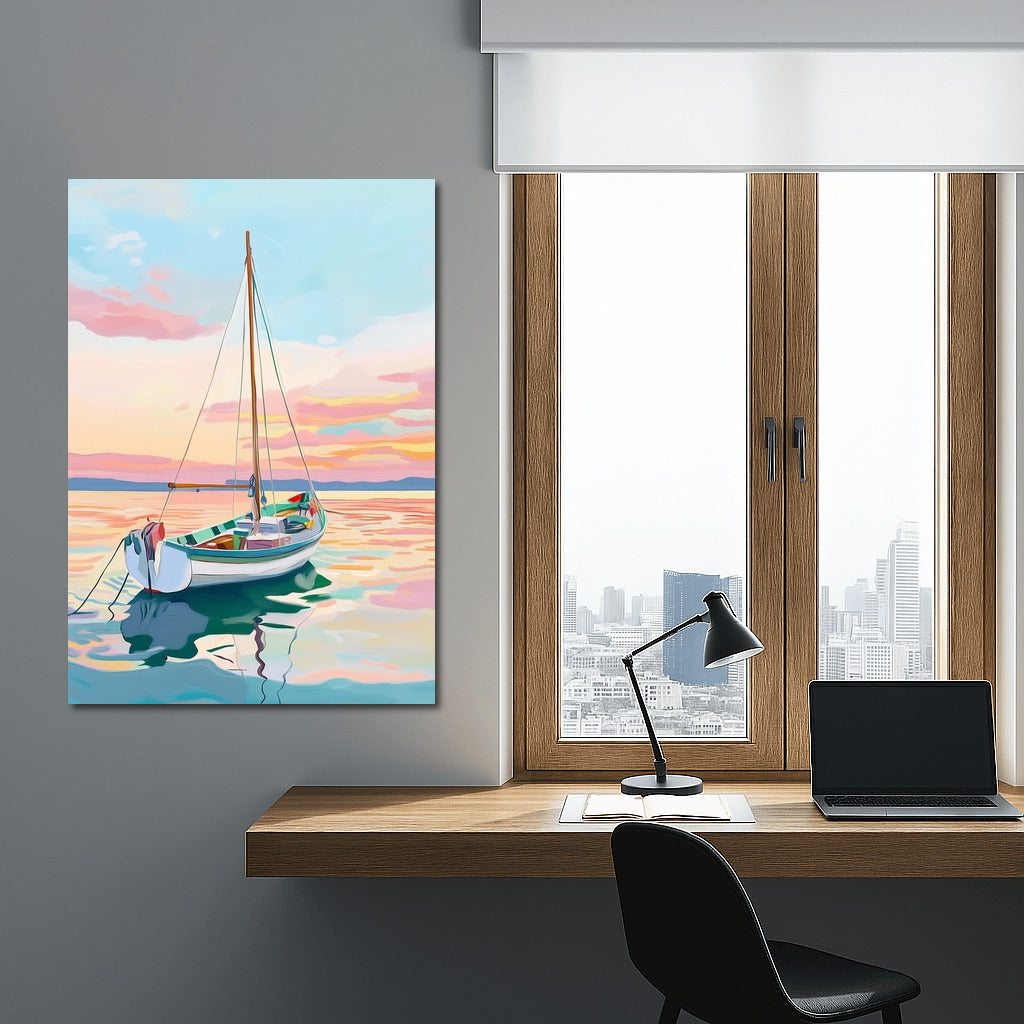 Sunset Sailboat: Harmony of Wind and Light