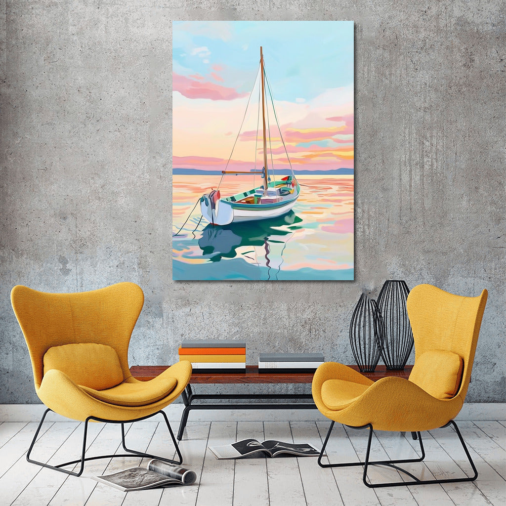 Sunset Sailboat: Harmony of Wind and Light