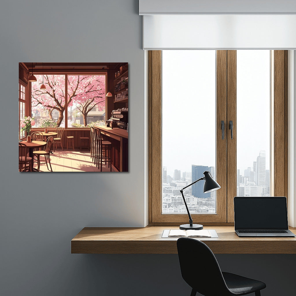 Sakura Morning in the Cafe