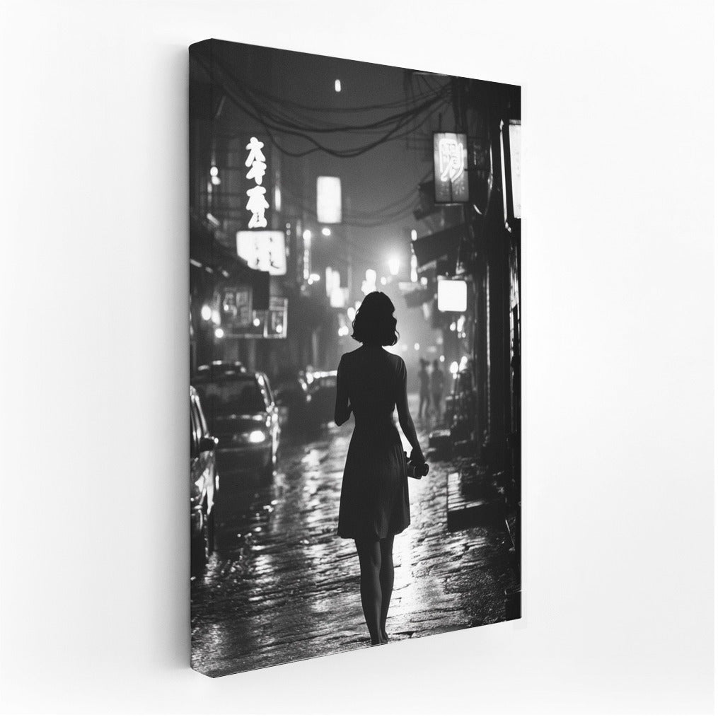 Silhouette in the Dance of Night Lights