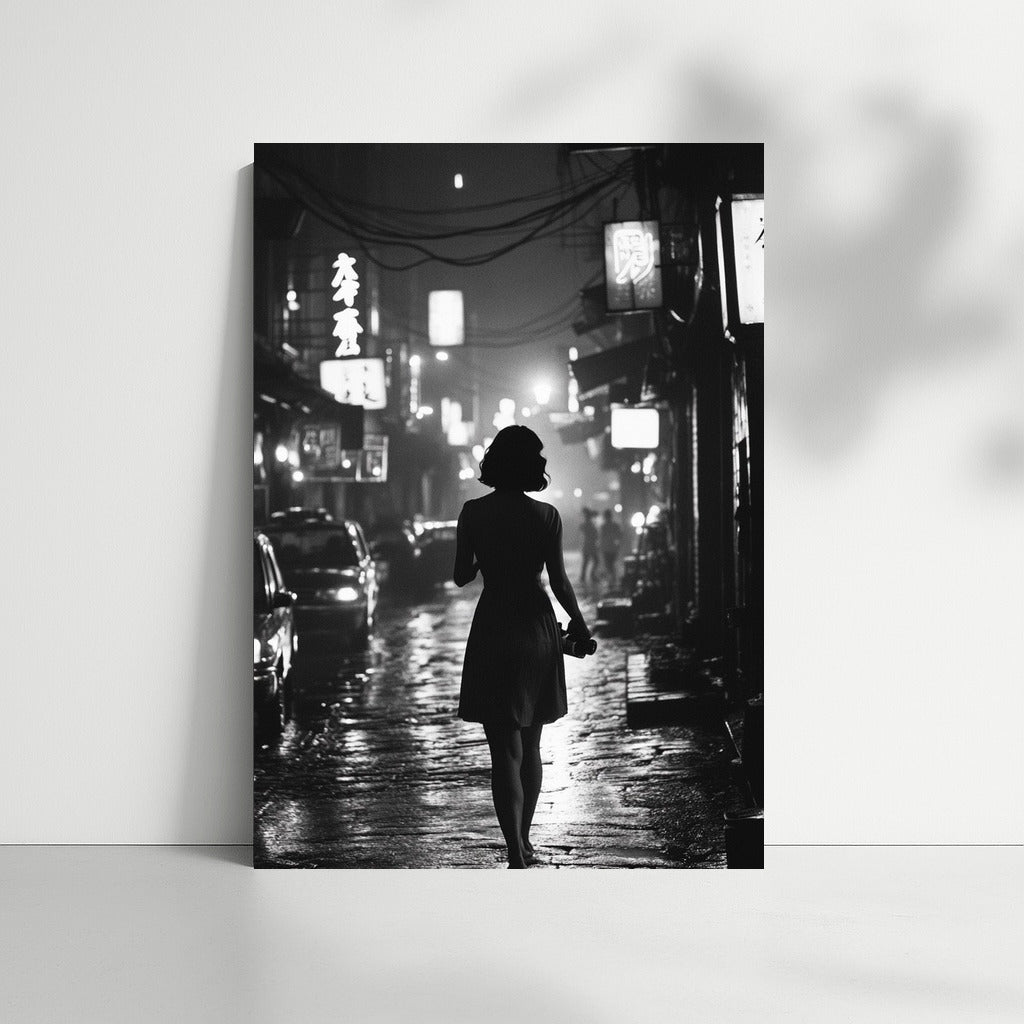 Silhouette in the Dance of Night Lights