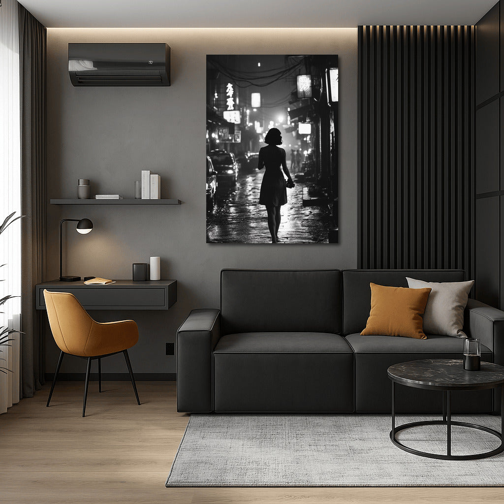 Silhouette in the Dance of Night Lights