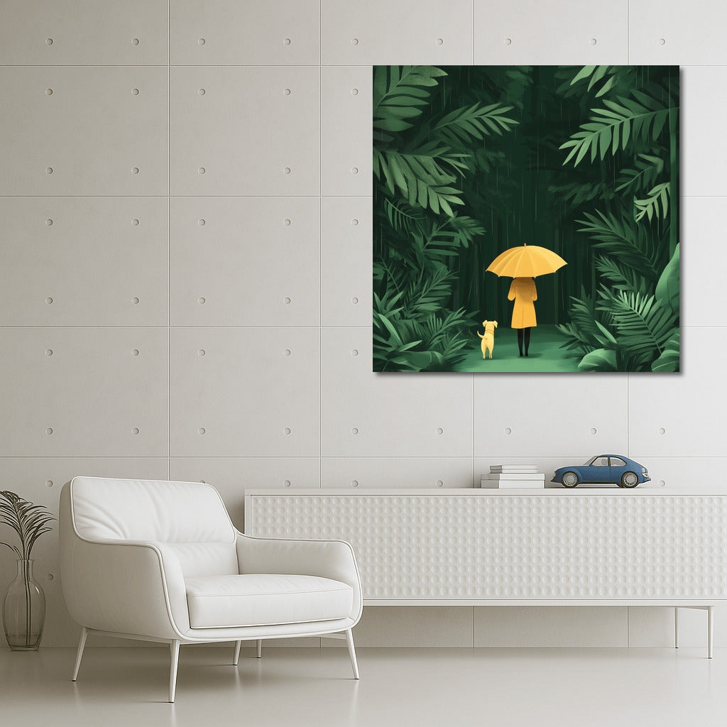 The Secret Under the Umbrella: A Walk with a Friend in the Forest