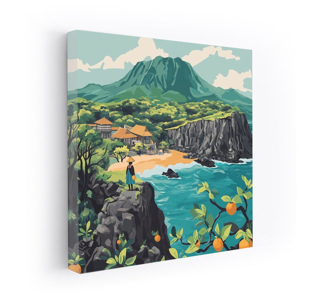 Citrus Sunset over the Mountain Ocean