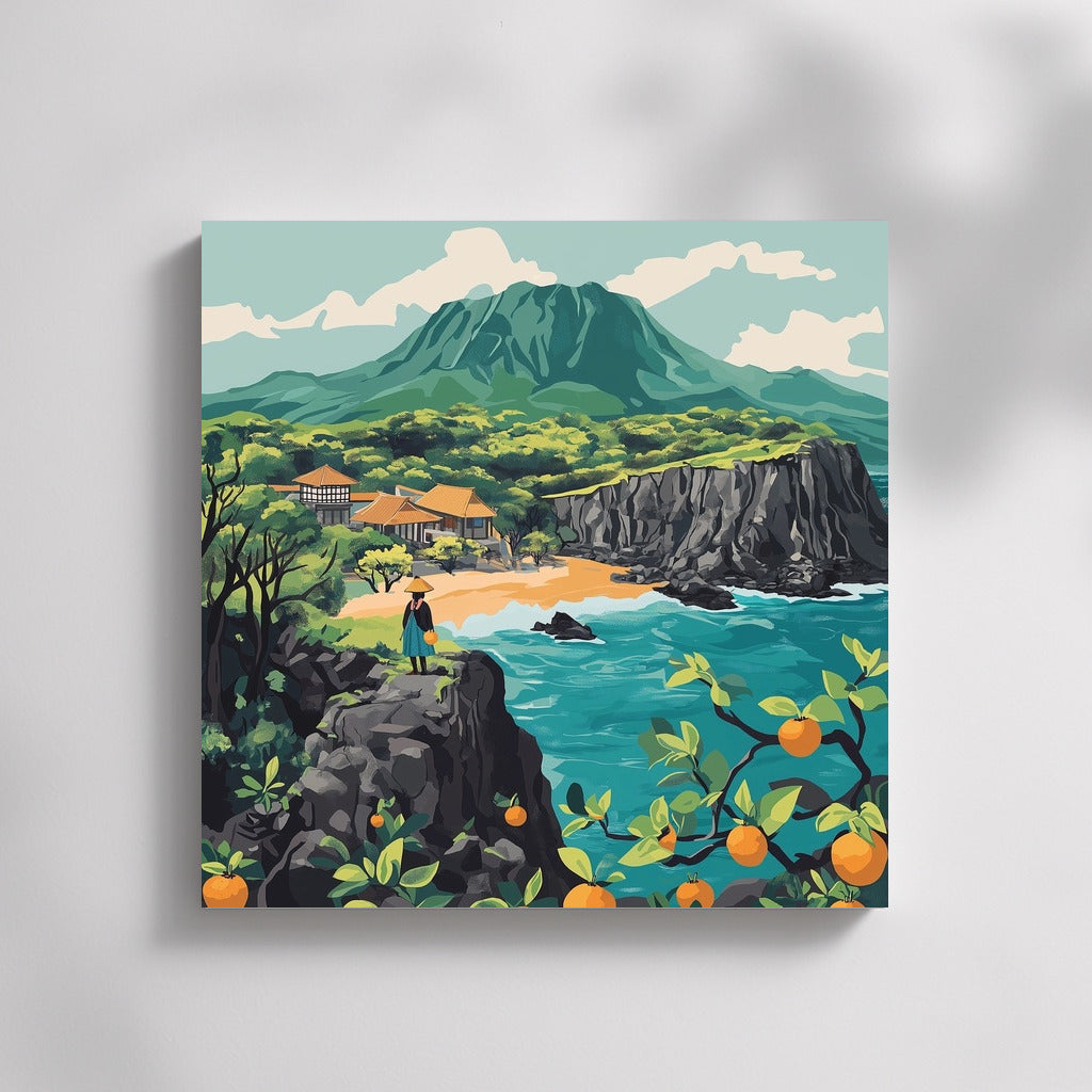 Citrus Sunset over the Mountain Ocean