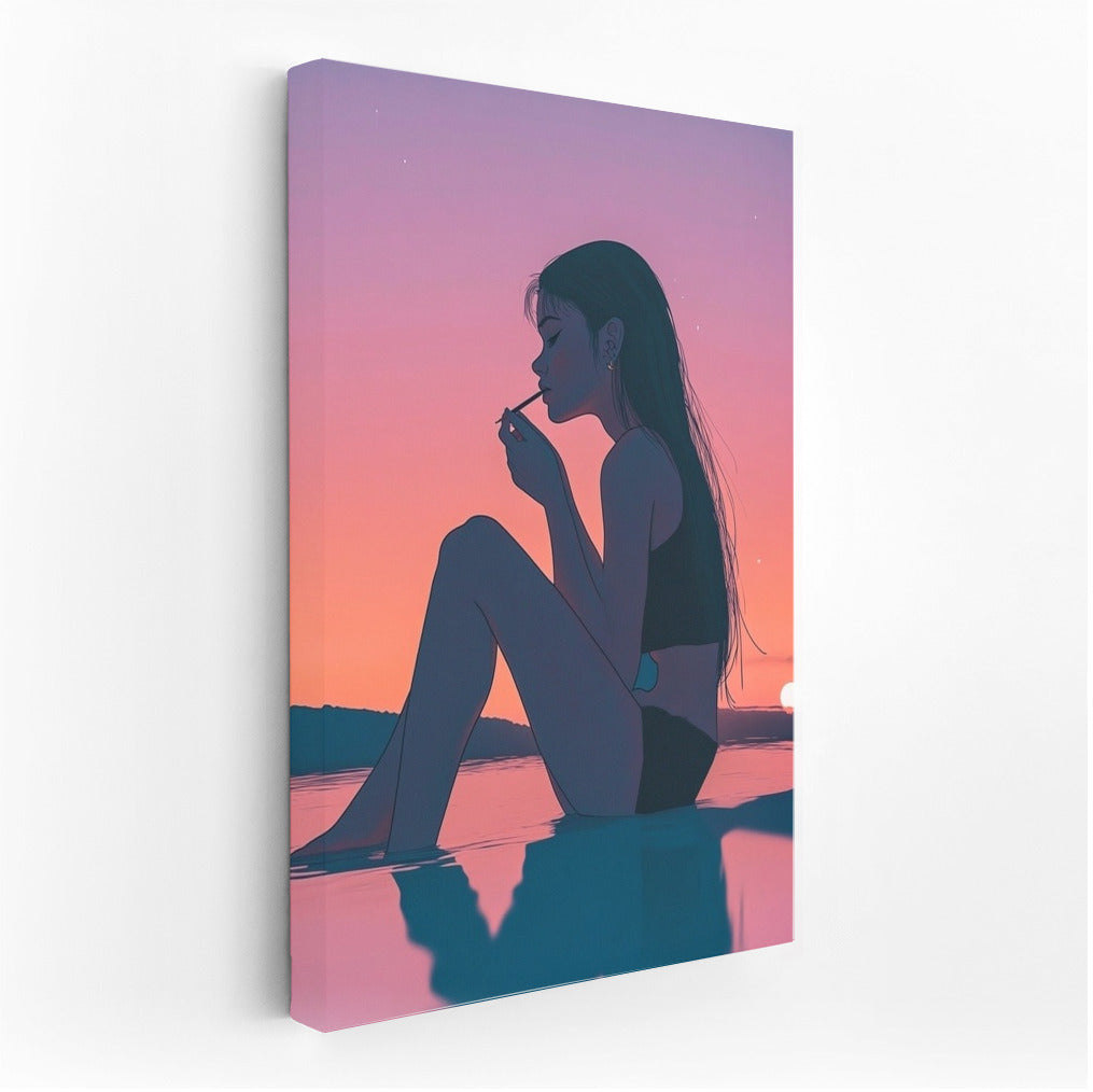 Silhouette of the Dreamer in Sunset Symphony