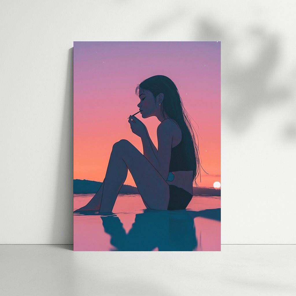 Silhouette of the Dreamer in Sunset Symphony