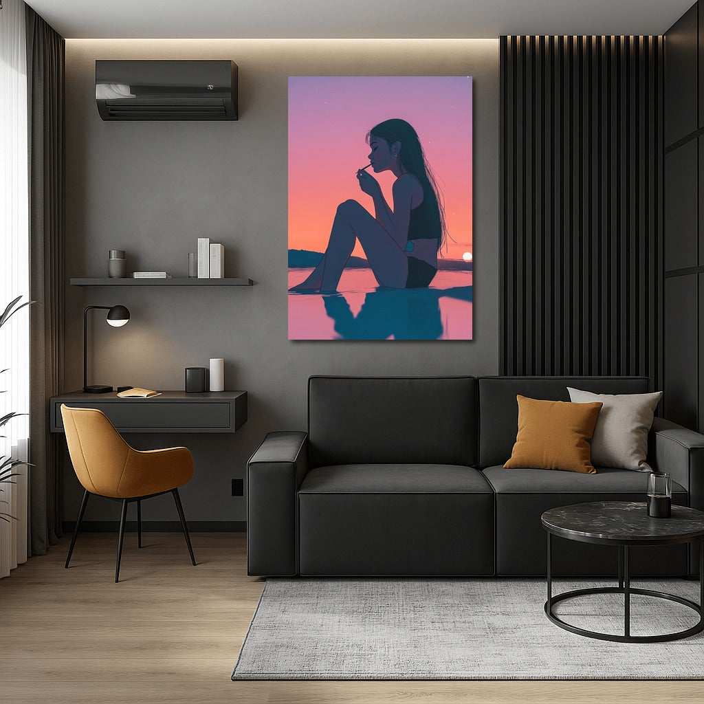 Silhouette of the Dreamer in Sunset Symphony