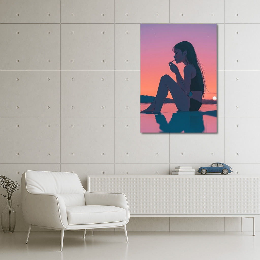 Silhouette of the Dreamer in Sunset Symphony