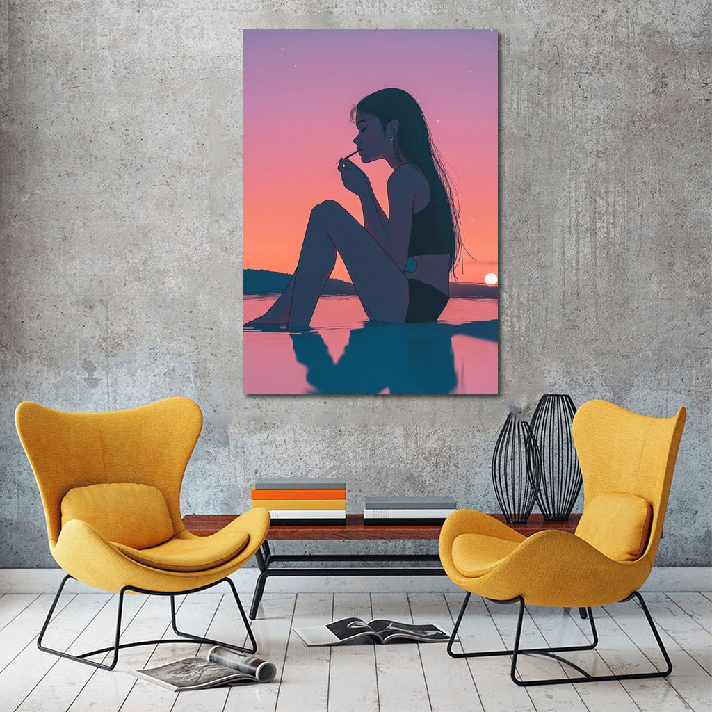 Silhouette of the Dreamer in Sunset Symphony