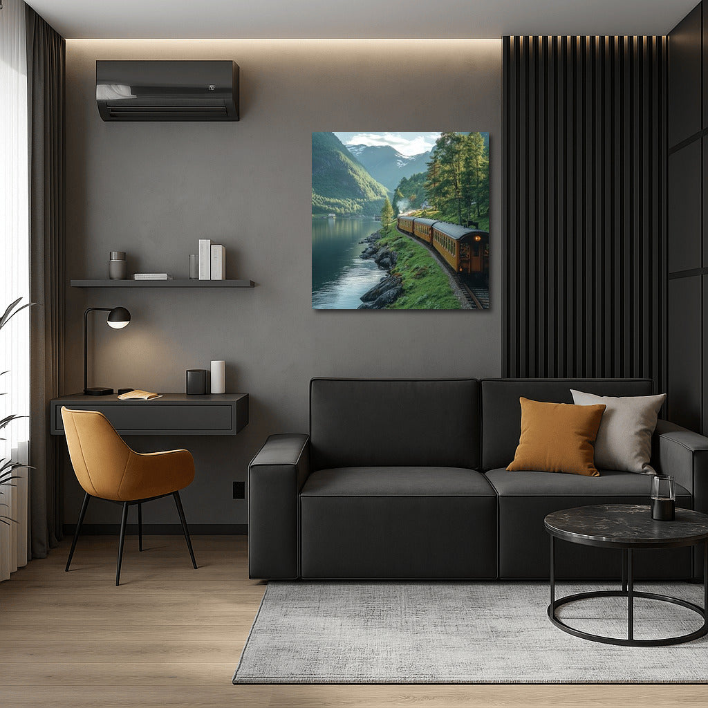 Mirror Voyage: Train at the Foot of the Emerald Mountains