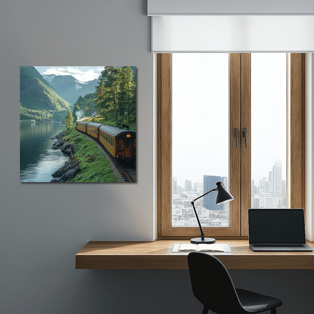 Mirror Voyage: Train at the Foot of the Emerald Mountains