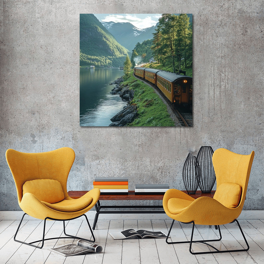 Mirror Voyage: Train at the Foot of the Emerald Mountains