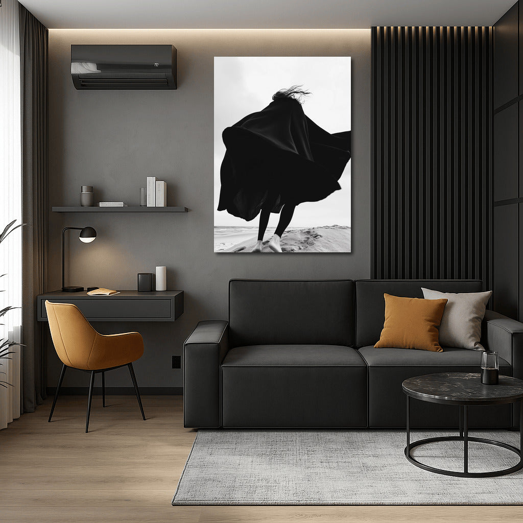 Silhouette of Freedom on the Beach