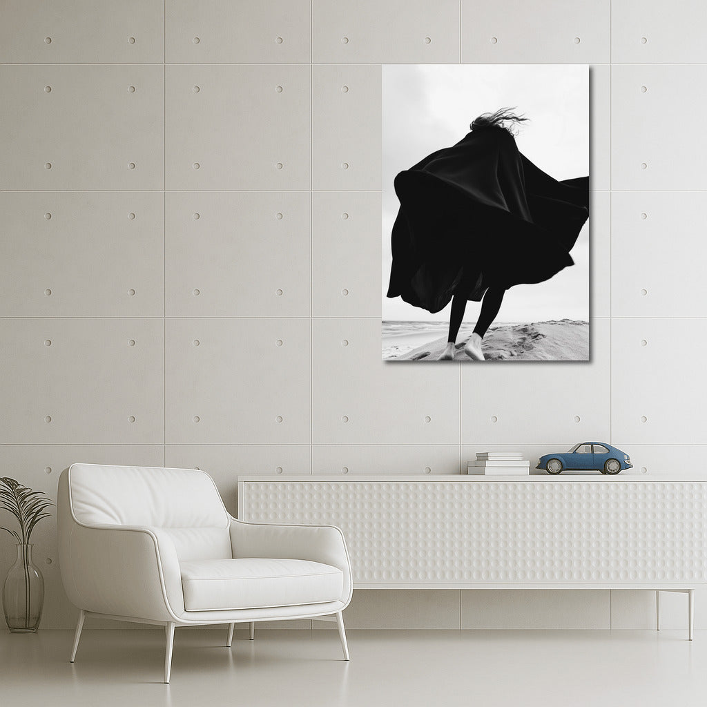 Silhouette of Freedom on the Beach