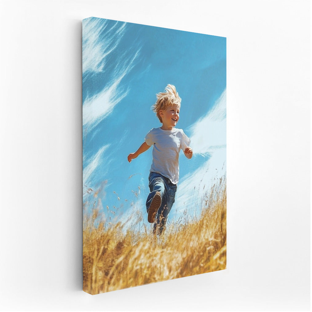 Childhood's Glow in the Golden Fields