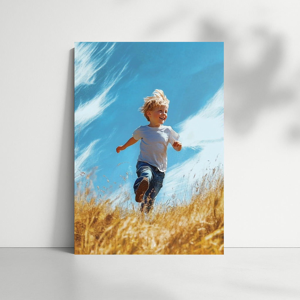 Childhood's Glow in the Golden Fields