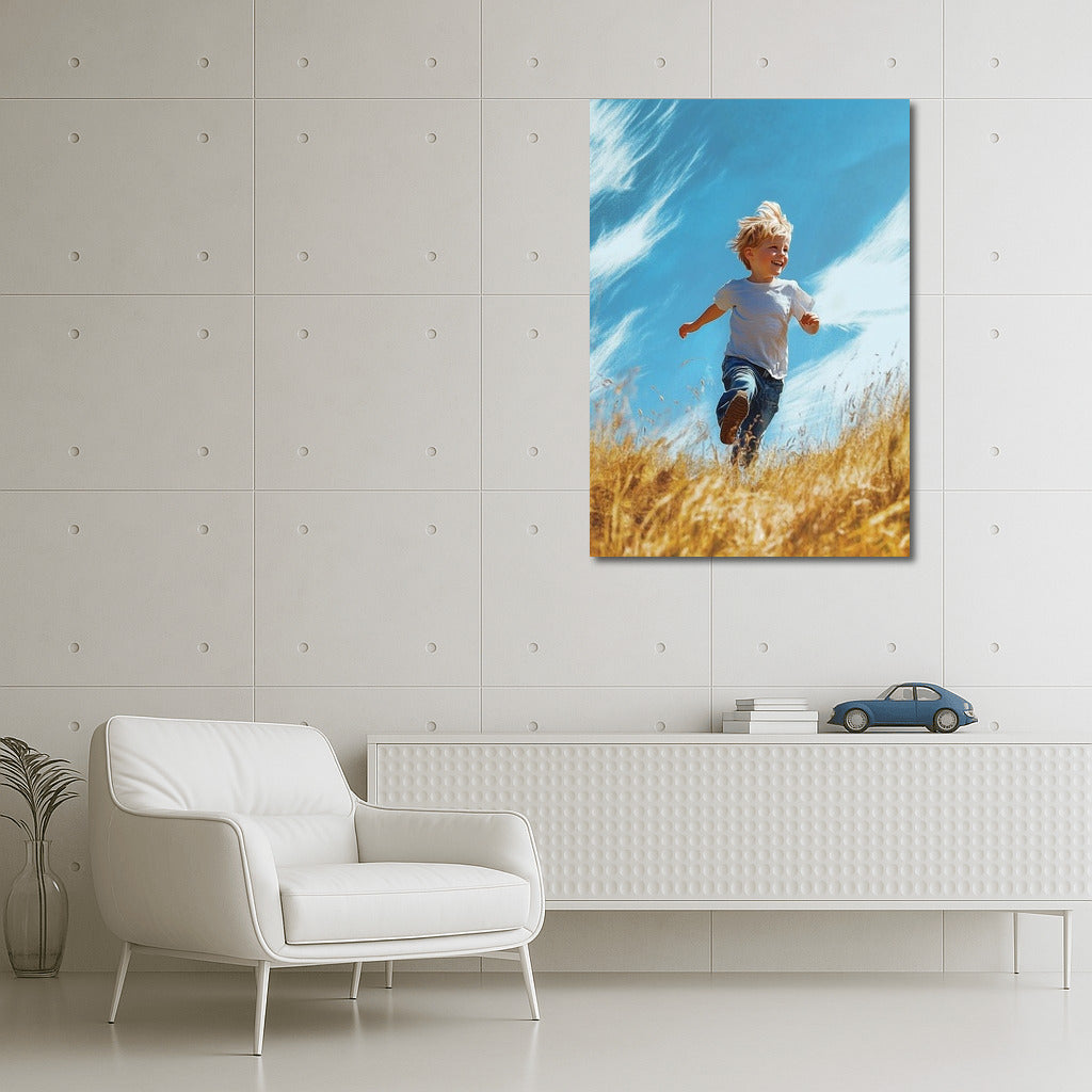 Childhood's Glow in the Golden Fields