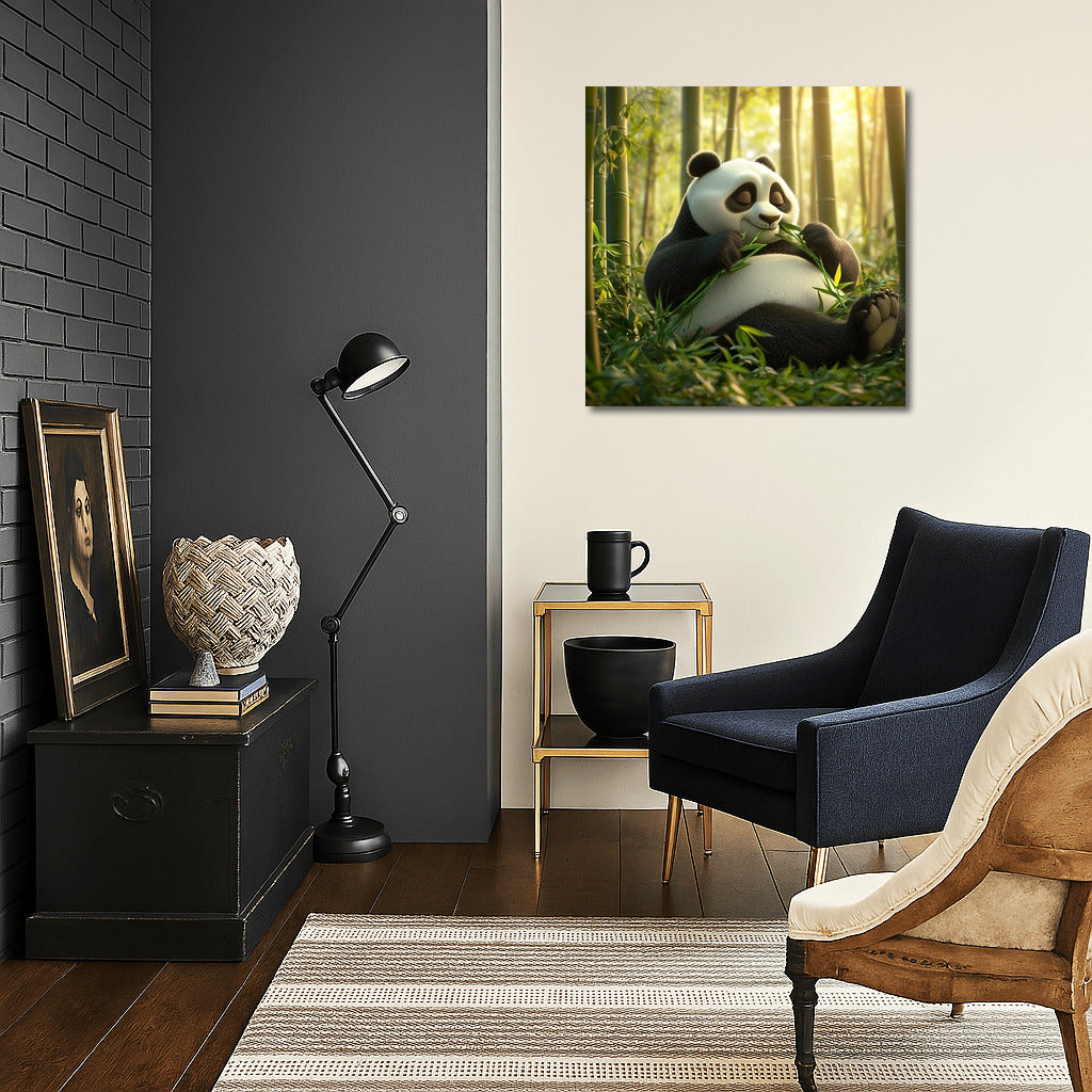 Bamboo Idyll: Panda in Nature's Embrace
