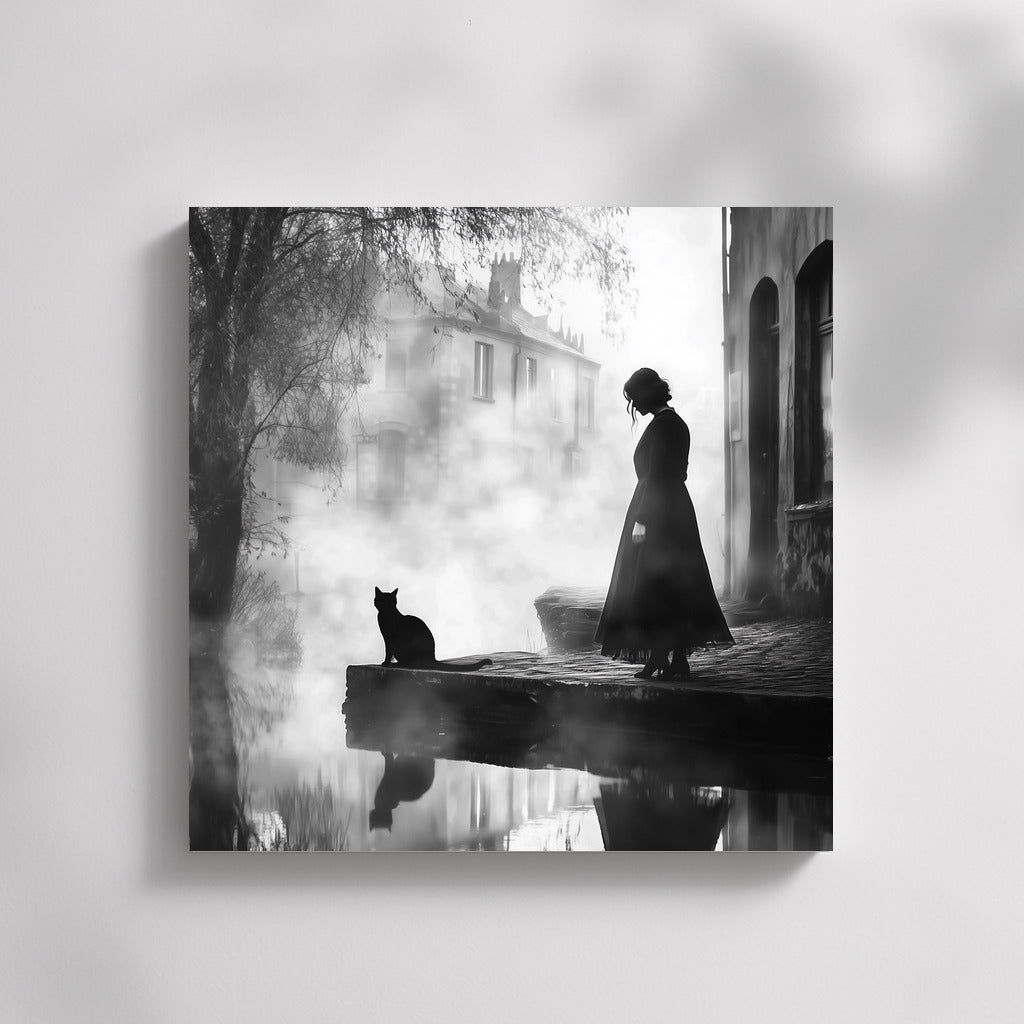 Silhouette in the Clouds of Mystery: The Cat and the City