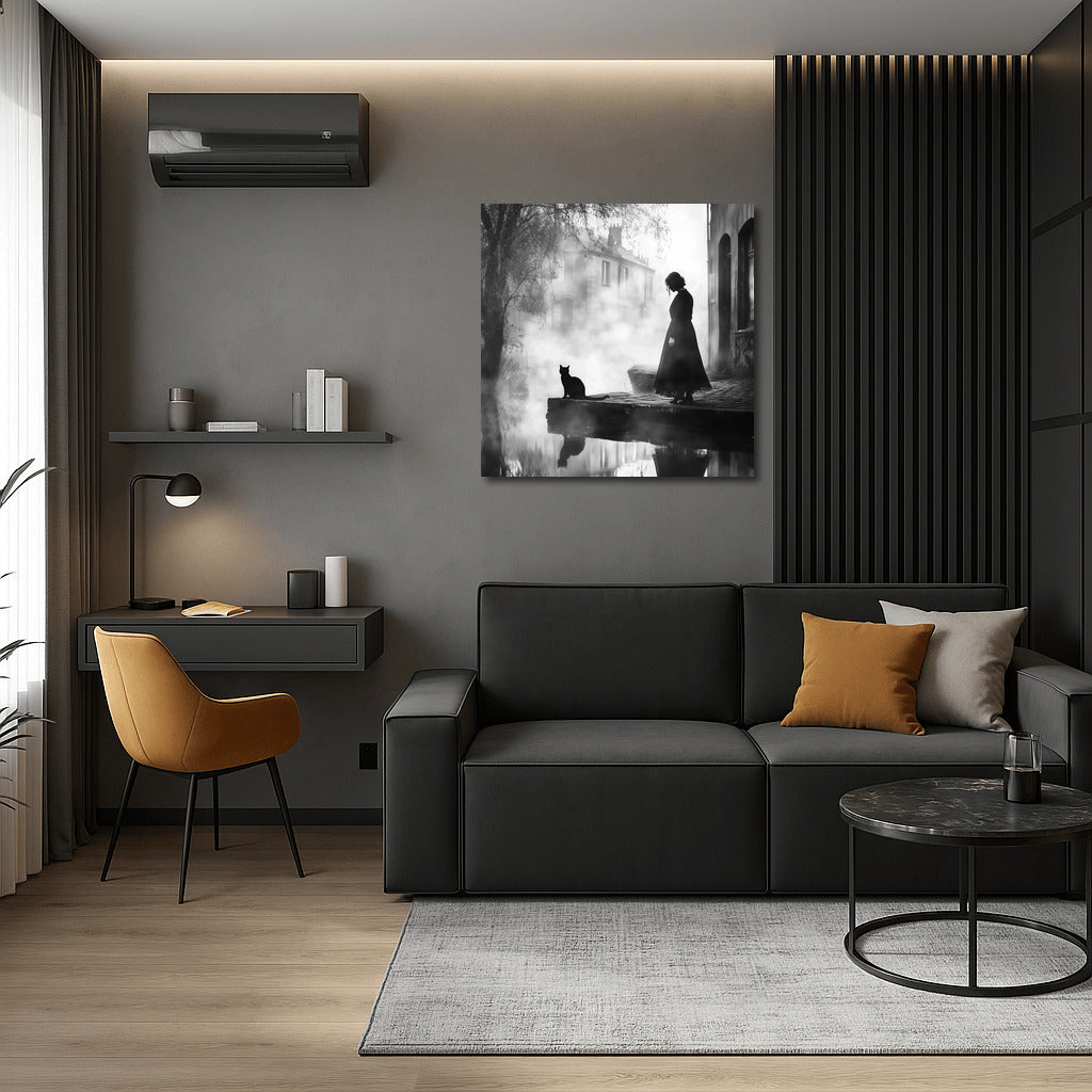 Silhouette in the Clouds of Mystery: The Cat and the City