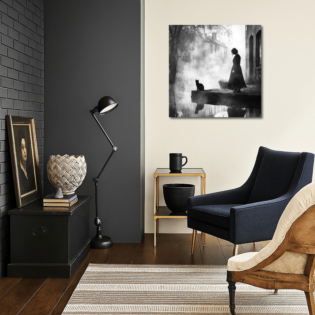 Silhouette in the Clouds of Mystery: The Cat and the City