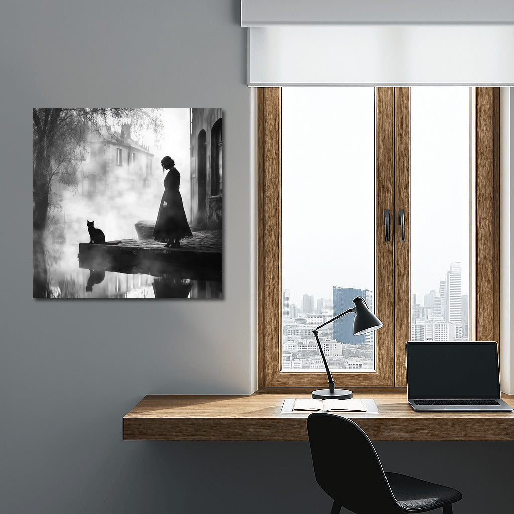 Silhouette in the Clouds of Mystery: The Cat and the City