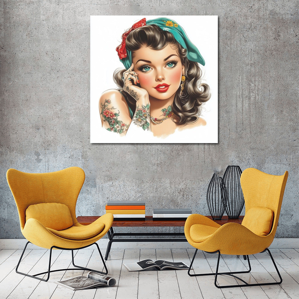 Tattooed Muse in Retro Style