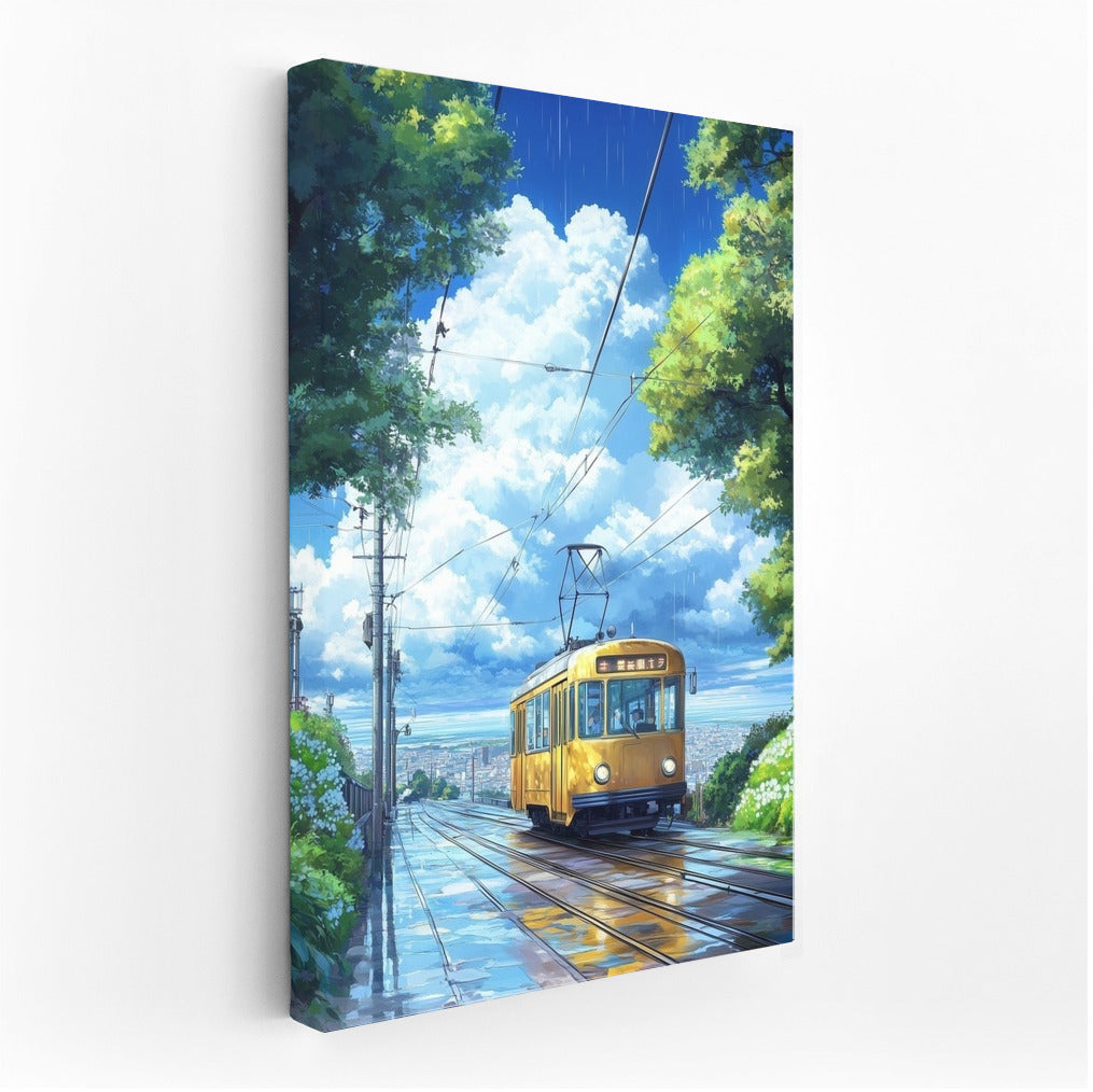 The Golden Tram in the Rainy Dance