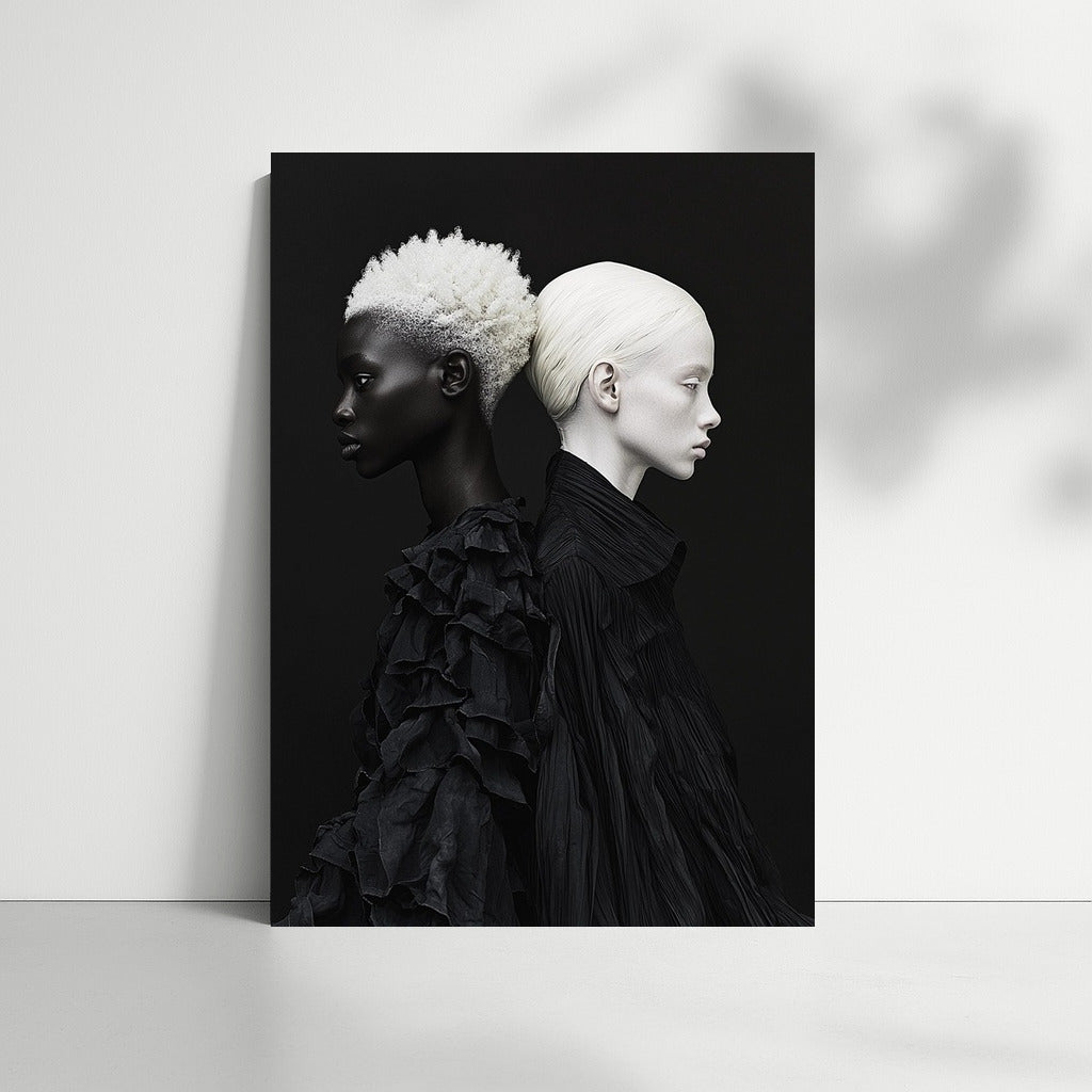 Dance of Contrasts: Two Figures in Harmony