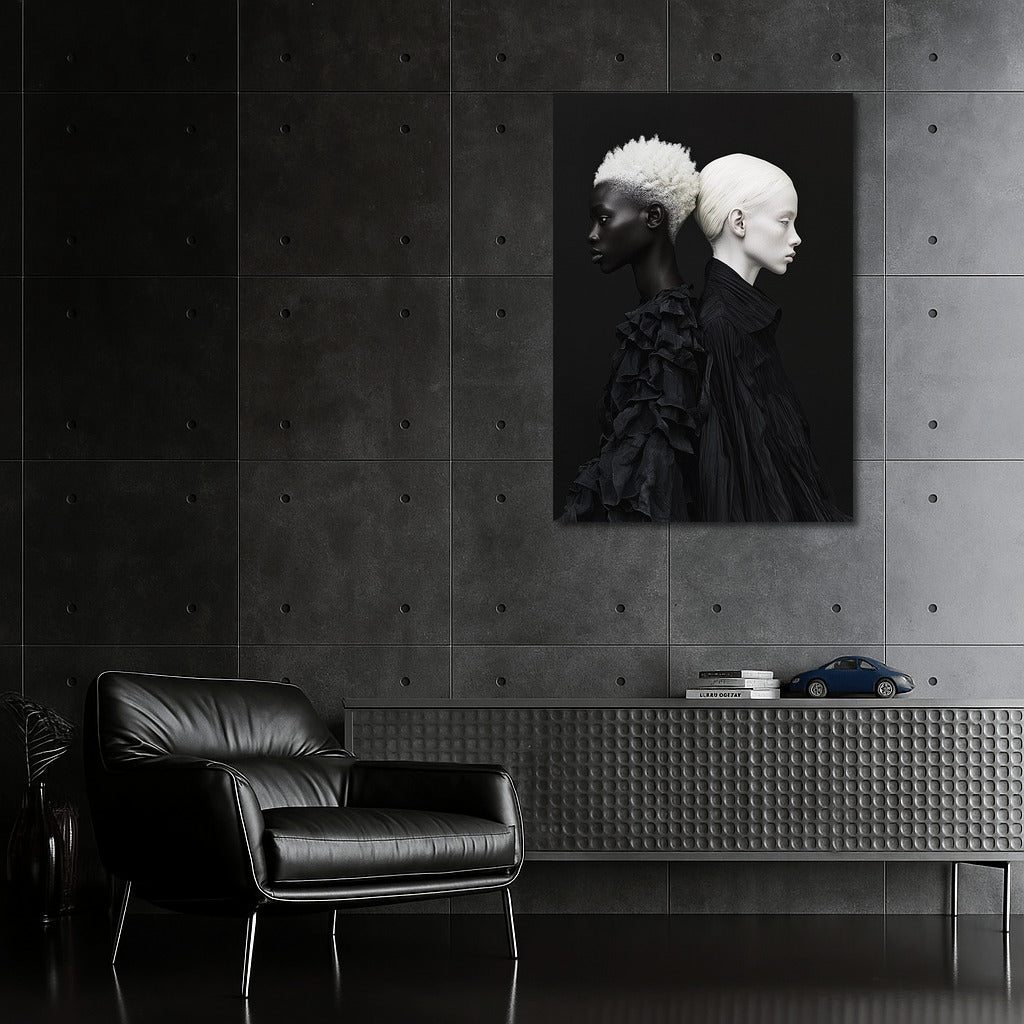 Dance of Contrasts: Two Figures in Harmony