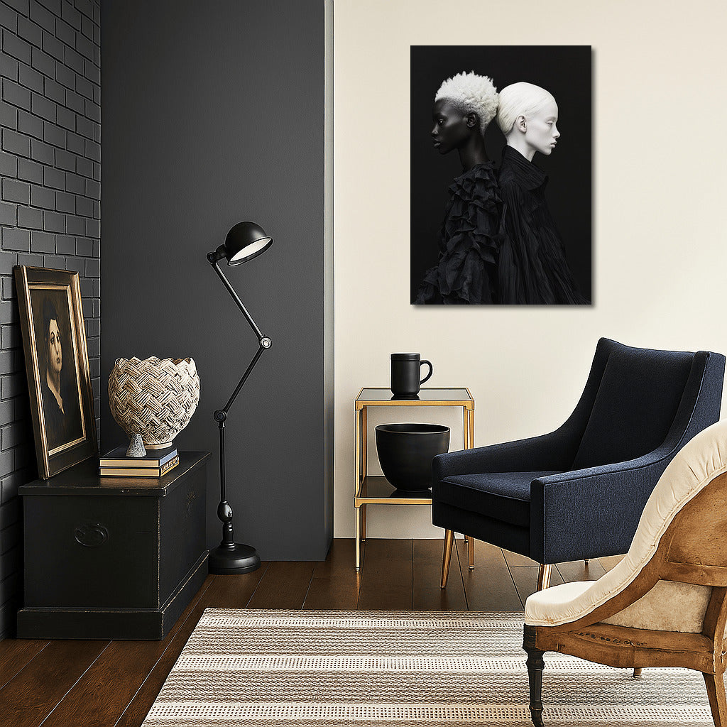 Dance of Contrasts: Two Figures in Harmony