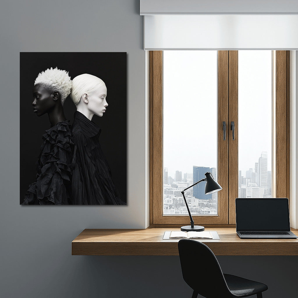 Dance of Contrasts: Two Figures in Harmony