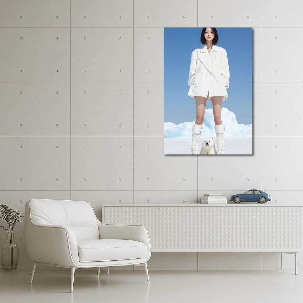 Snow-White Grace and Polar Friend