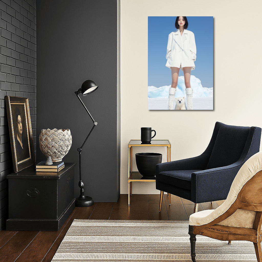 Snow-White Grace and Polar Friend