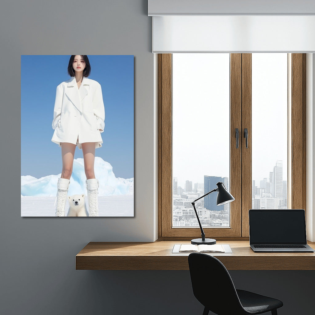 Snow-White Grace and Polar Friend