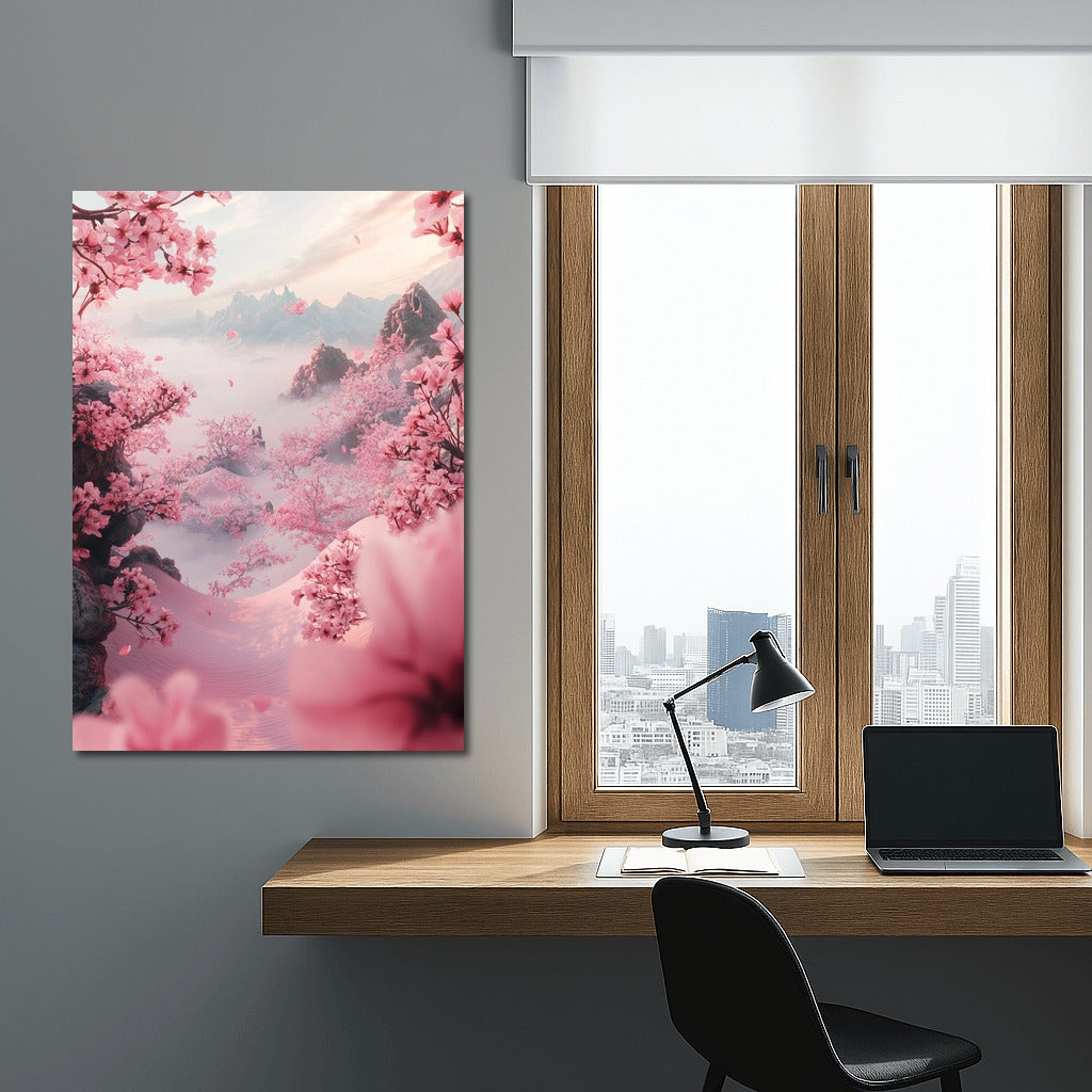Sakura in the Embrace of the Mountains