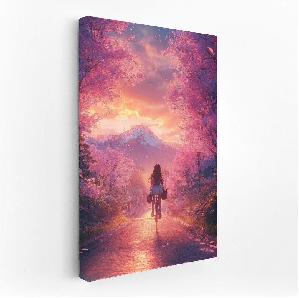 Sunset in Sakura's Embrace