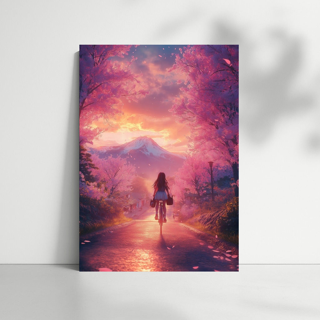 Sunset in Sakura's Embrace