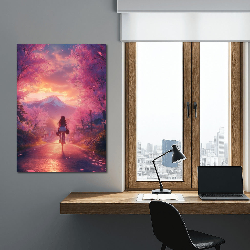 Sunset in Sakura's Embrace