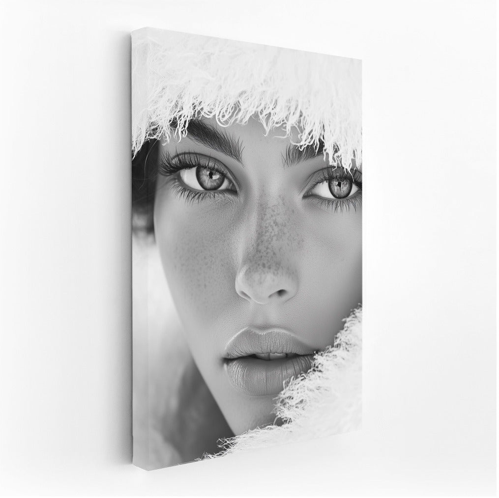 Mystical Gaze in the Snow-White Veil
