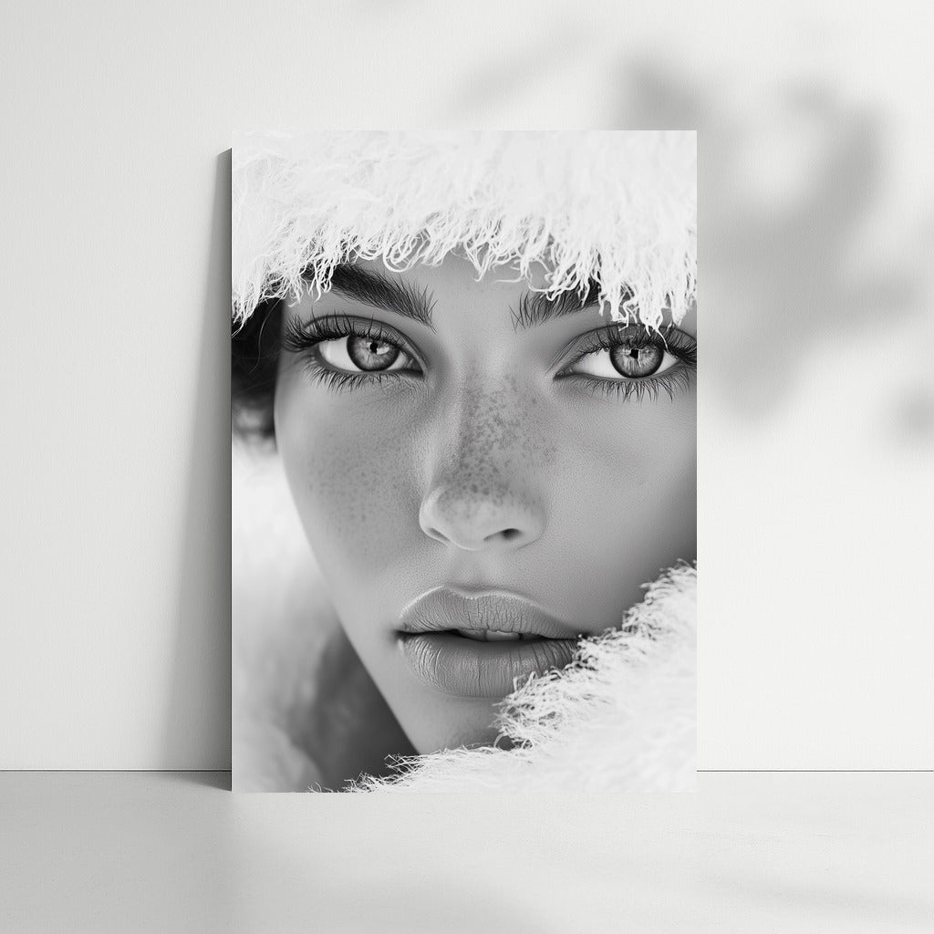 Mystical Gaze in the Snow-White Veil