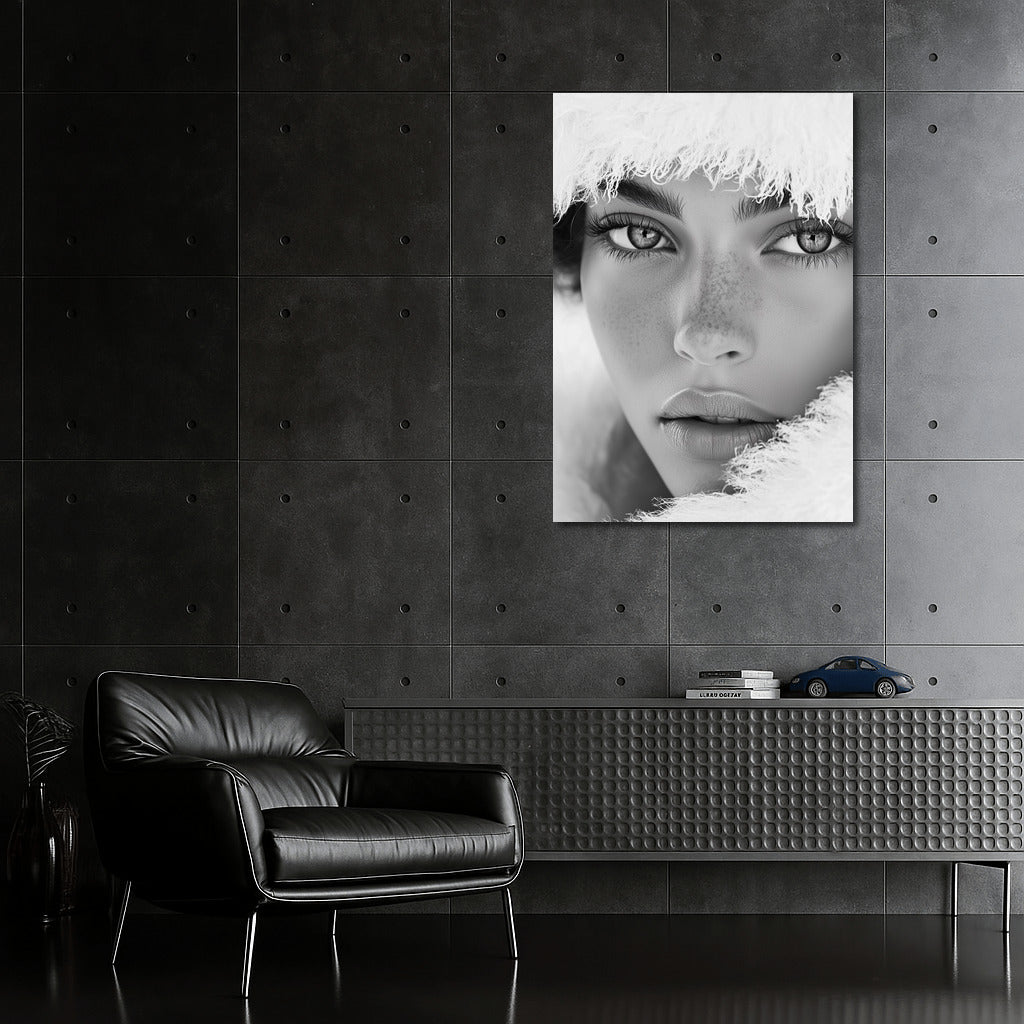 Mystical Gaze in the Snow-White Veil