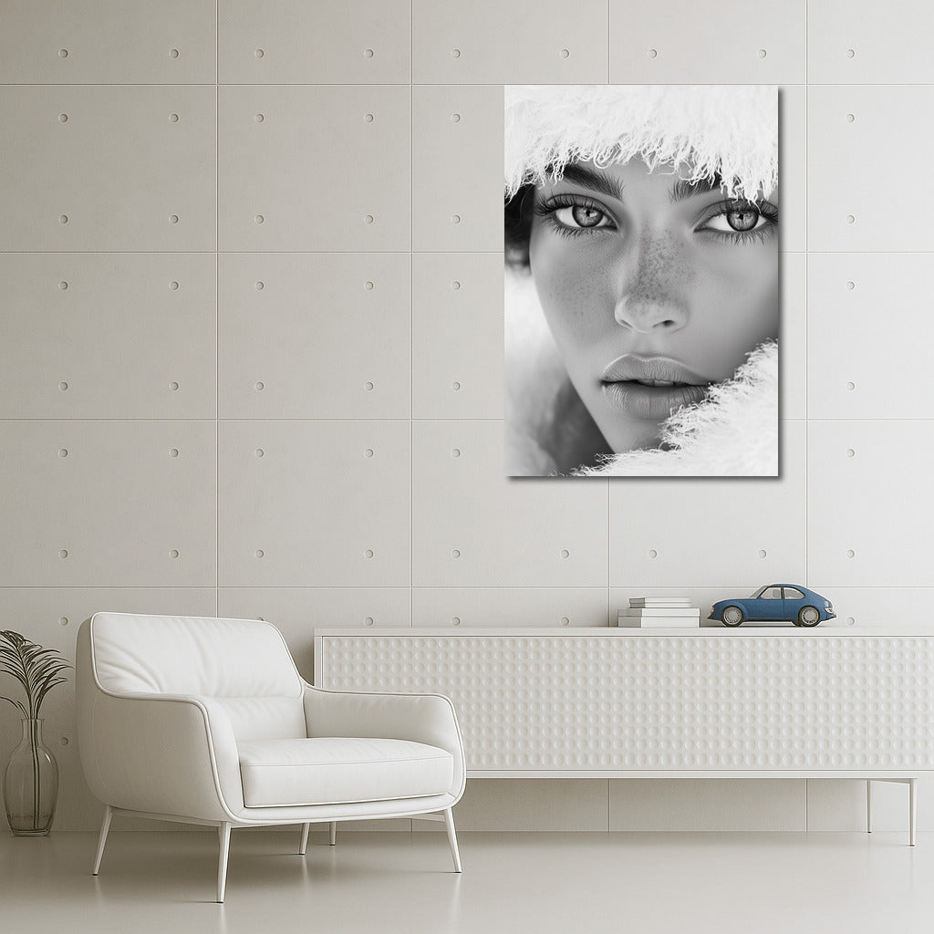 Mystical Gaze in the Snow-White Veil