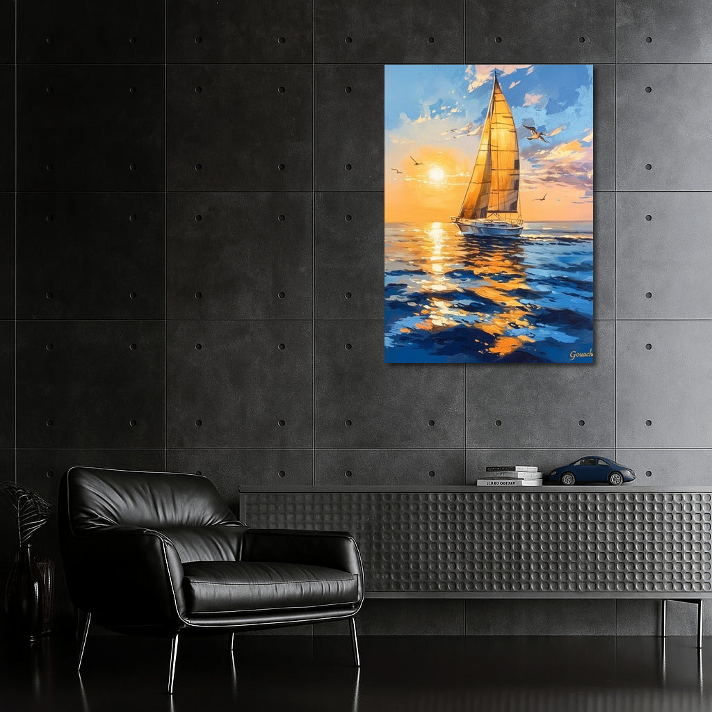 Sailboat at Sunset: Symphony of Freedom