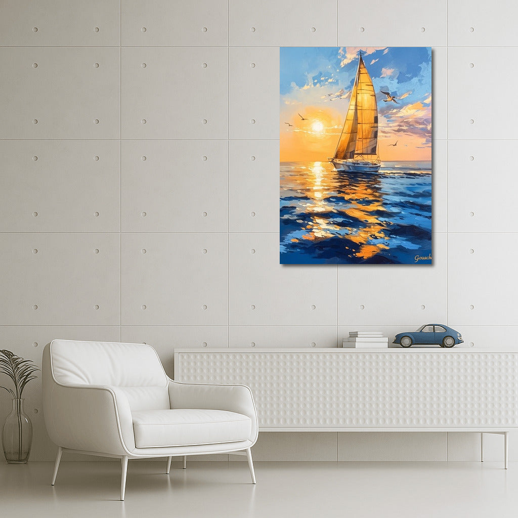 Sailboat at Sunset: Symphony of Freedom
