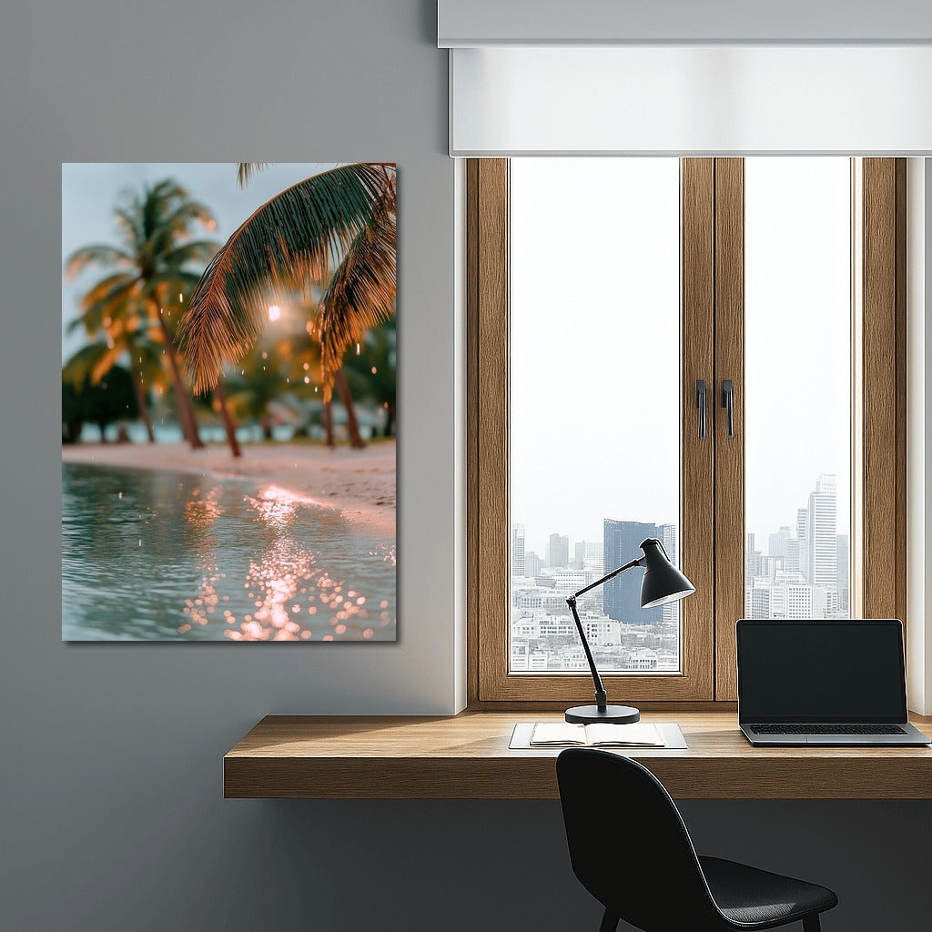 Sunset Oasis: Water Symphony