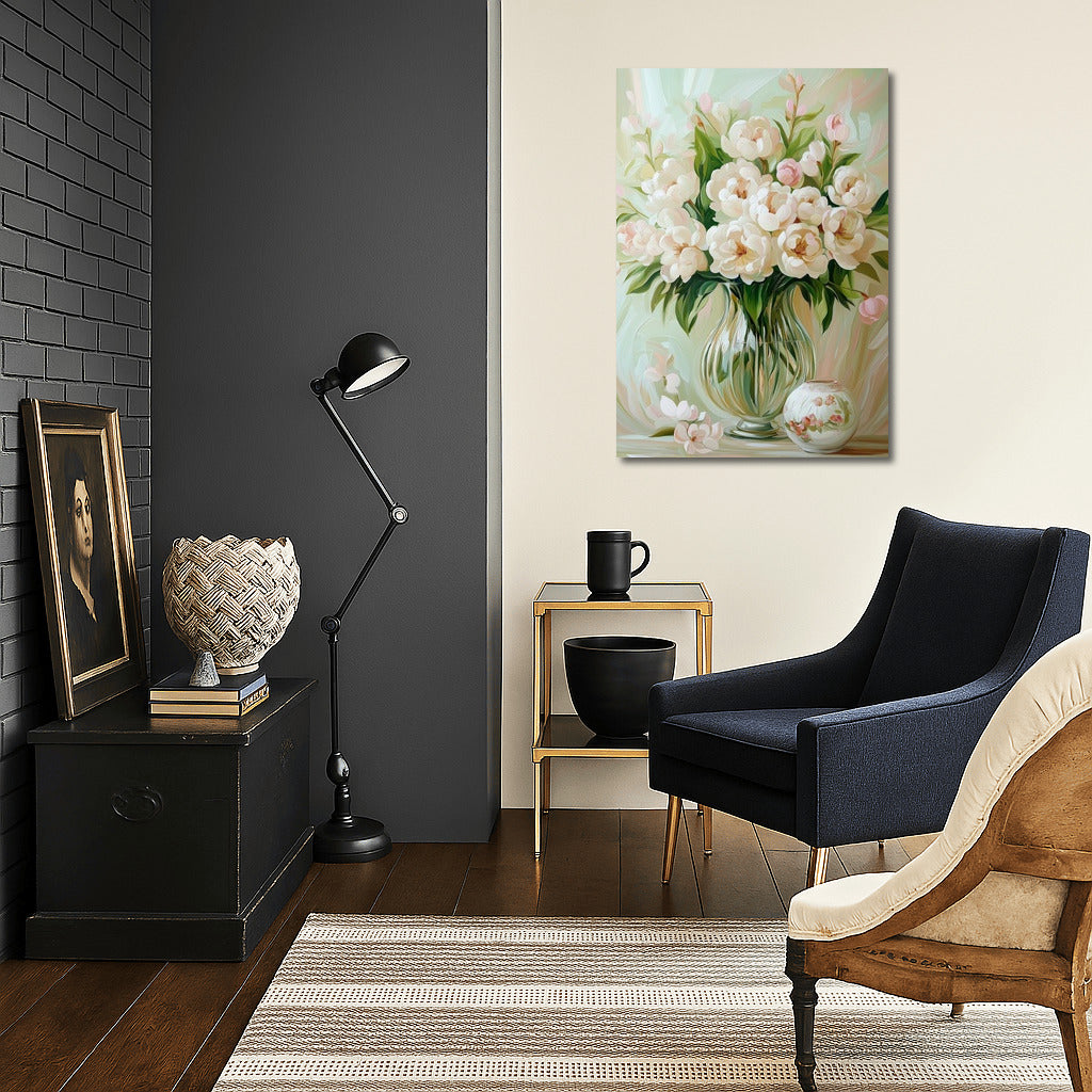 Snow-White Symphony of Peonies